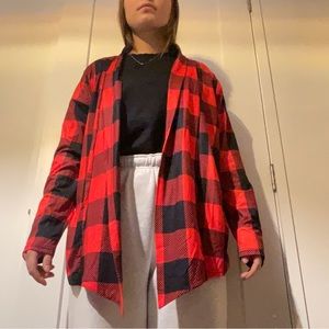 Red and black cardigan
